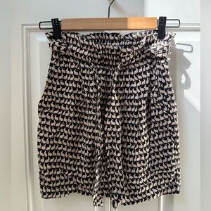 H&M Black and Cream Abstract Bunny Skirt